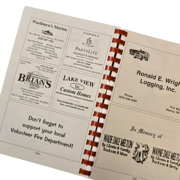 Ebony Virginia Cookbook Ladies Auxiliary Volunteer Fire Department 2005 Vintage - Picture 6 of 14